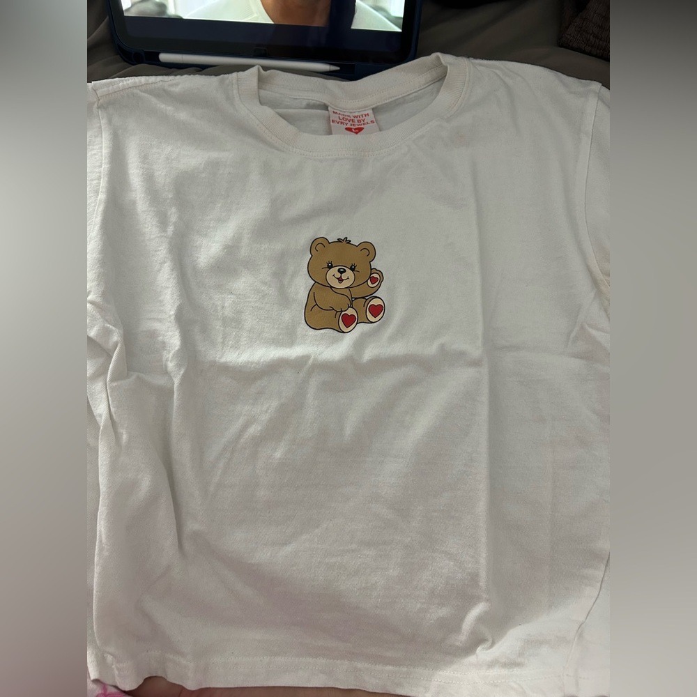 White T-Shirt with Teddy Bear
